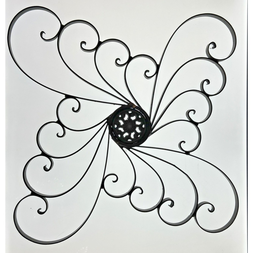 Vintage Art Deco Scroll Decorative Garden Wall Hanging Metal